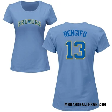 LightBlue Women's Luis Rengifo Milwaukee Brewers Roster T-Shirt - Light Blue