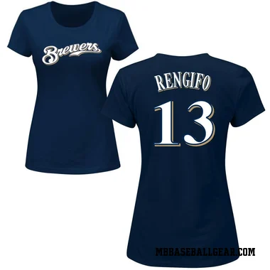 Navy Women's Luis Rengifo Milwaukee Brewers Roster T-Shirt -